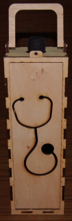 Cutie lemn pentru vin - Stetoscop
