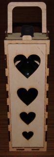 Cutie lemn pentru vin - Inimioara